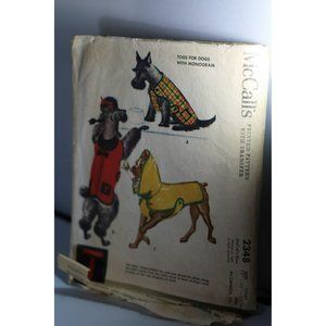 Mc Call's #2348 Vintage Togs For Dogs Large 18in, 20 in. 22in. 1959 HOW TO DIY P